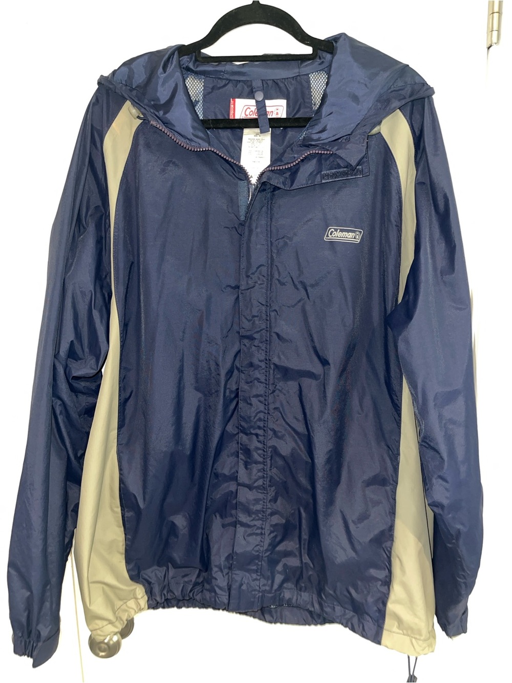 COLEMAN Men's Navy and Khaki Two-Tone Packable Rain Jacket Sz XL SKU: 0928-50